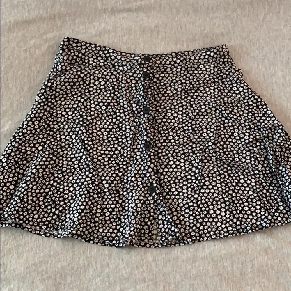 Floral Button Skater Skirt